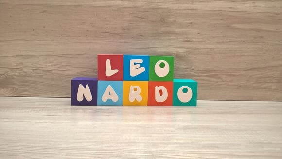 Nomes em Cubos - Mod. Infantil - 6 x 6 x 6 cm - 8 Letras