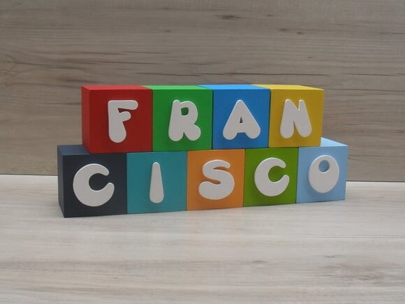 Nomes em Cubos - Mod. Infantil - 6 x 6 x 6 cm - 9 Letras