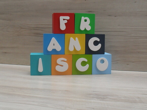 Nomes em Cubos - Mod. Infantil - 6 x 6 x 6 cm - 9 Letras
