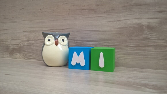 Nomes em Cubos - Mod. Infantil - 8 x 8 x 8 cm - 2 Letras