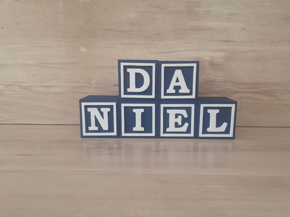 Nomes em Cubos - Mod. Moldura - 6 x 6 x 6 cm - 6 Letras