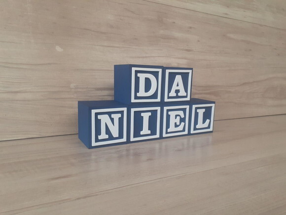 Nomes em Cubos - Mod. Moldura - 6 x 6 x 6 cm - 6 Letras