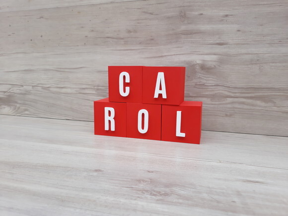 Nomes em Cubos - Mod. Youtube - 6 x 6 x 6 cm - 5 Letras