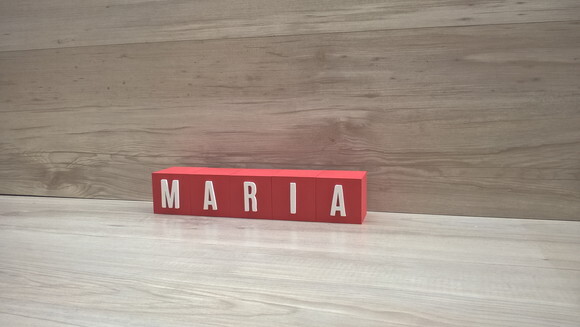 Nomes em Cubos - Mod. Youtube - 6 x 6 x 6 cm - 5 Letras