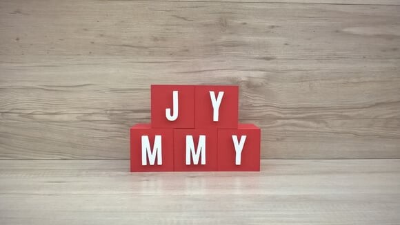Nomes em Cubos - Mod. Youtube - 6 x 6 x 6 cm - 5 Letras