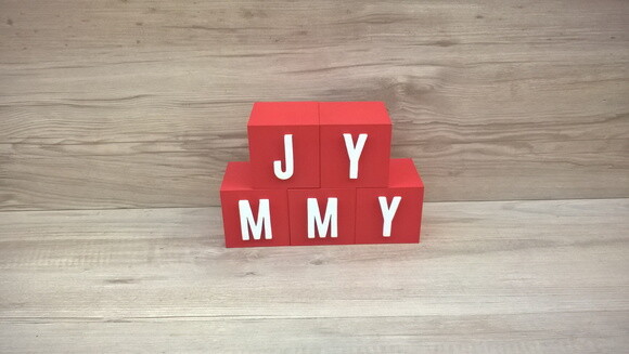 Nomes em Cubos - Mod. Youtube - 6 x 6 x 6 cm - 5 Letras