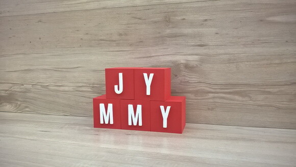 Nomes em Cubos - Mod. Youtube - 6 x 6 x 6 cm - 5 Letras
