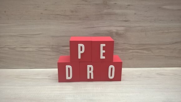 Nomes em Cubos - Mod. Youtube - 6 x 6 x 6 cm - 5 Letras