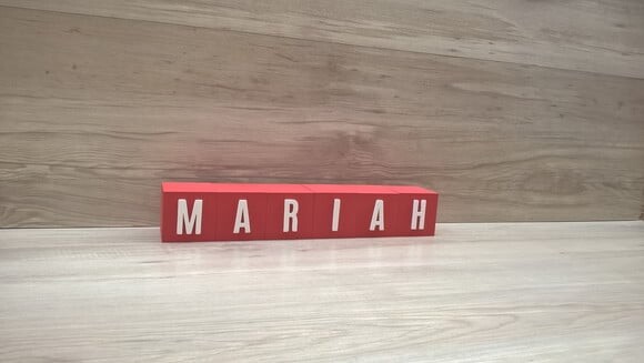 Nomes em Cubos - Mod. Youtube - 6 x 6 x 6 cm - 6 Letras