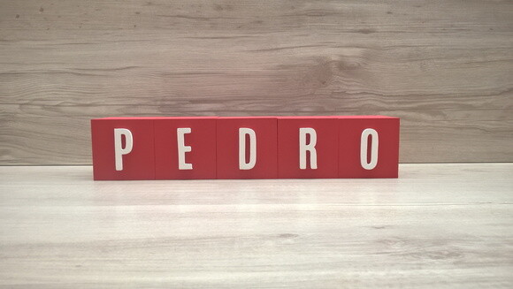 Nomes em Cubos - Mod. Youtube - 6 x 6 x 6 cm - 5 Letras