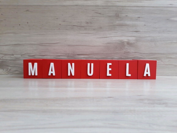 Nomes em Cubos - Mod. Youtube - 6 x 6 x 6 cm - 7 Letras