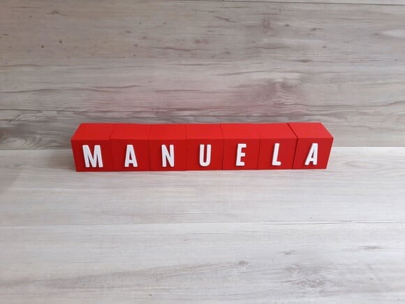 Nomes em Cubos - Mod. Youtube - 6 x 6 x 6 cm - 7 Letras