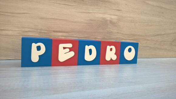 Nomes em Cubos Decorativos - Mod. Infantil - 10 x 10 x 10 cm