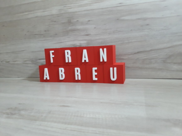 Nomes em Cubos - Mod. Youtube - 6 x 6 x 6 cm - 9 Letras
