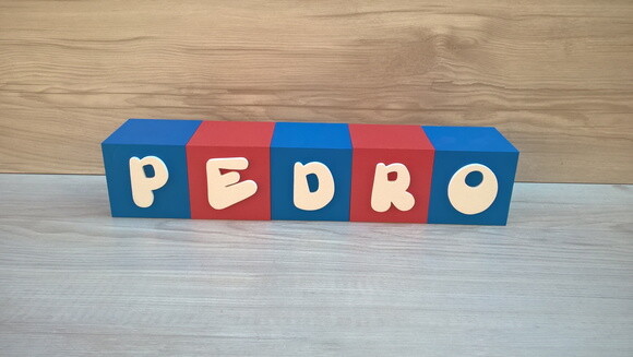 Nomes em Cubos Decorativos - Mod. Infantil - 10 x 10 x 10 cm