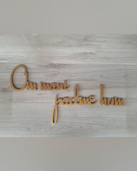 Om Mani Padme Hum - Mantra - Frase para Parede em mdf