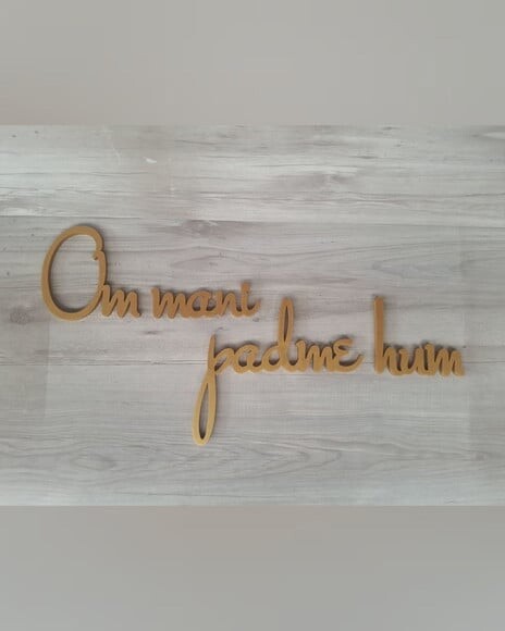 Om Mani Padme Hum - Mantra - Frase para Parede em mdf