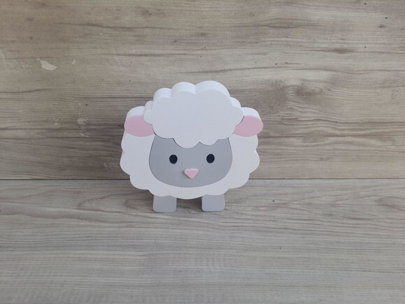 Ovelha de Mesa em mdf - Decoração Fazendinha - 15 cm