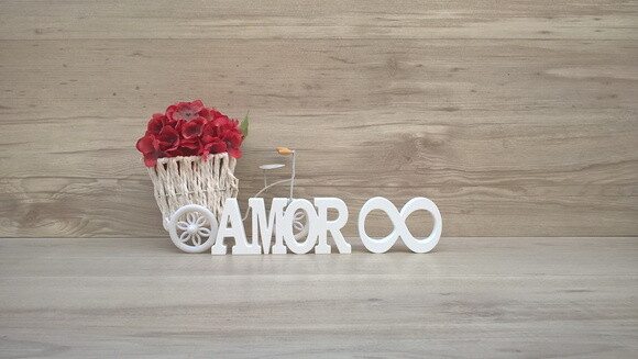 Palavra AMOR - linha BK + mini infinito