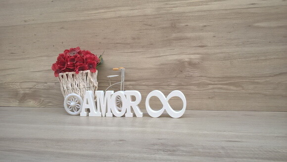 Palavra AMOR - linha BK + mini infinito