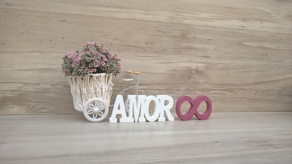 Palavra AMOR - linha BK + mini infinito