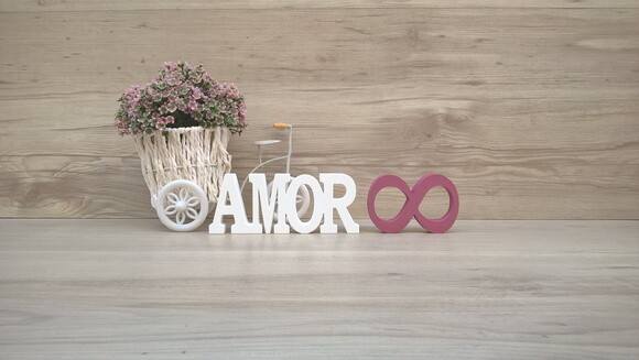Palavra AMOR - linha BK + mini infinito