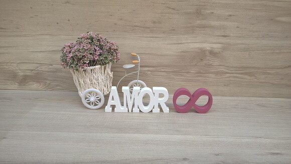 Palavra AMOR - linha BK + mini infinito