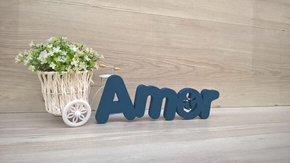 Palavra Amor em mdf - Mod Pk Vazado Âncora - 10 cm