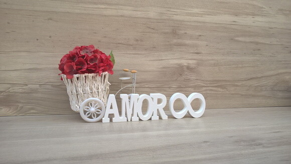 Palavra AMOR - linha BK + mini infinito