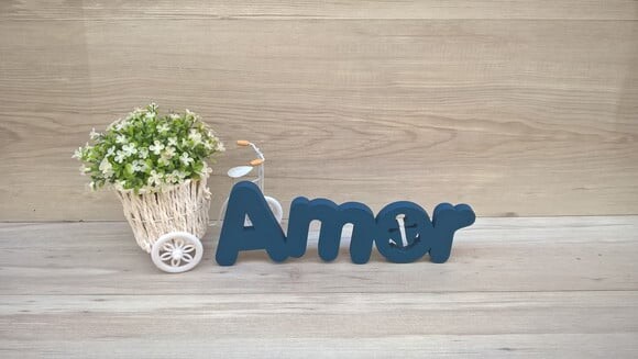Palavra Amor em mdf - Mod Pk Vazado Âncora - 10 cm