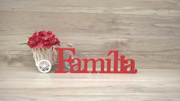 Palavra de Mesa em mdf - Família Linha Bs