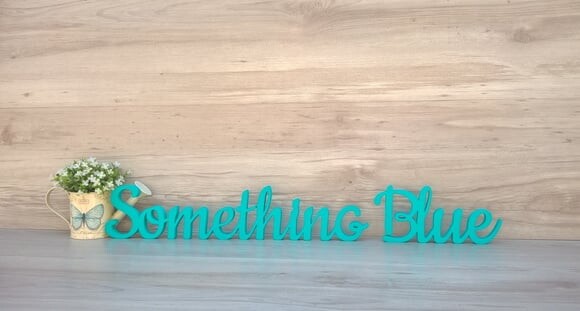 Palavra de Mesa em mdf - Linha Ck - Something Blue 10 cm