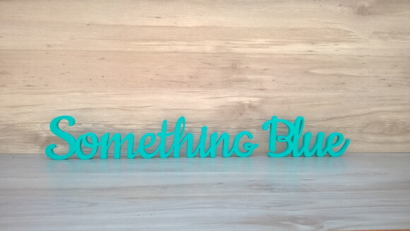 Palavra de Mesa em mdf - Linha Ck - Something Blue 10 cm