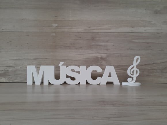Palavra de mesa em MDF - MÚSICA + Clave de Sol