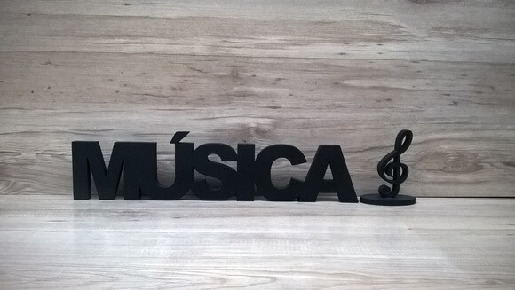 Palavra de mesa em MDF - MÚSICA + Clave de Sol