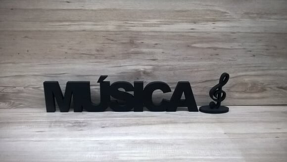 Palavra de mesa em MDF - MÚSICA + Clave de Sol