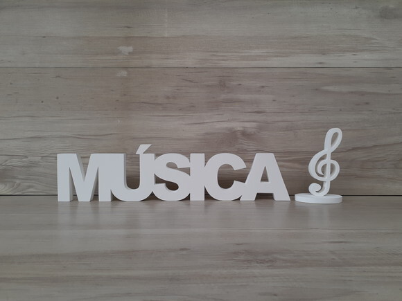 Palavra de mesa em MDF - MÚSICA + Clave de Sol