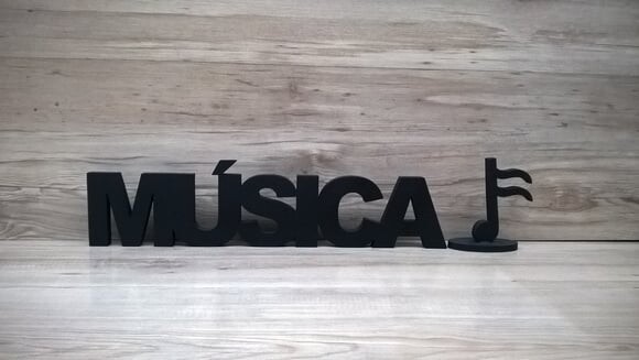 Palavra de mesa em MDF - MÚSICA + Semicolcheia