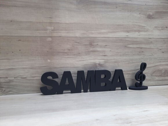 Palavra de Mesa em mdf - Samba + Clave de Sol