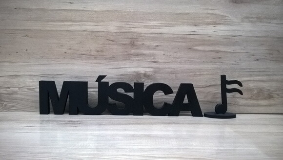 Palavra de mesa em MDF - MÚSICA + Semicolcheia