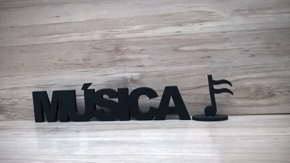 Palavra de mesa em MDF - MÚSICA + Semicolcheia
