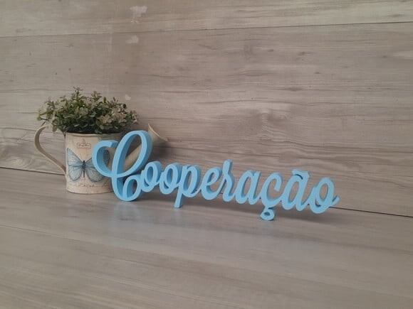 Palavra De Mesa Em Mdf Cooperação - Linha Ls