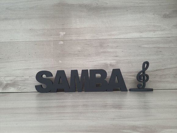 Palavra de Mesa em mdf - Samba + Clave de Sol