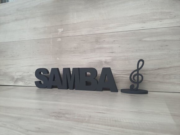 Palavra de Mesa em mdf - Samba + Clave de Sol