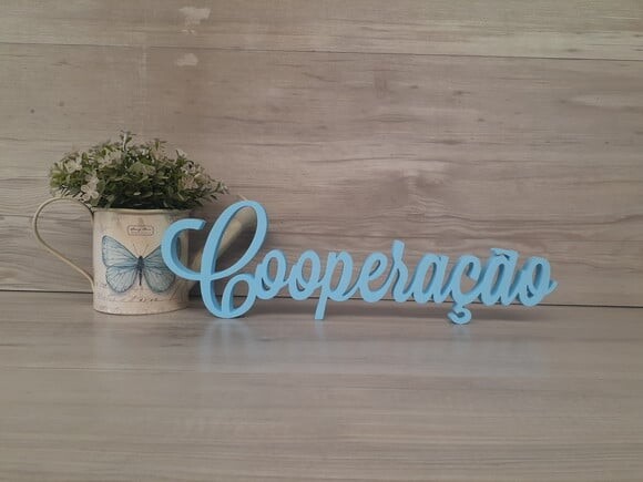 Palavra De Mesa Em Mdf Cooperação - Linha Ls