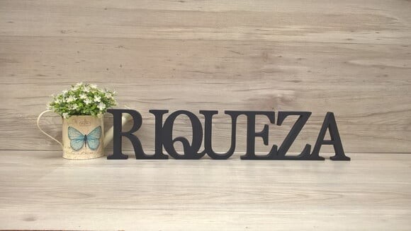 Palavra de mesa MDF - RIQUEZA