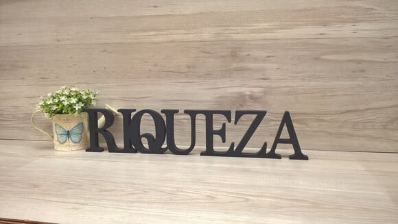 Palavra de mesa MDF - RIQUEZA