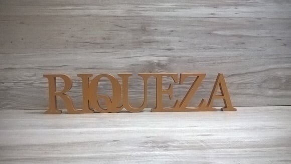 Palavra de mesa MDF - RIQUEZA