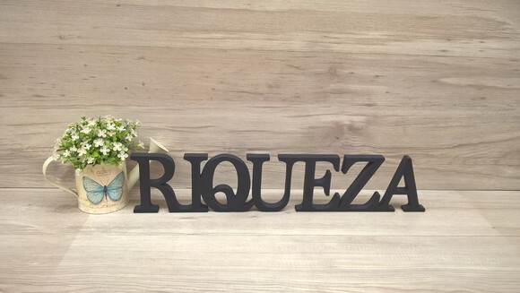 Palavra de mesa MDF - RIQUEZA