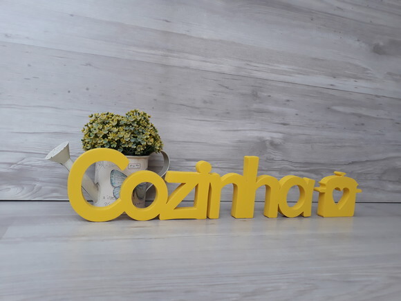 Palavra Decorativa Cozinha + Panelinha - Peça de Mesa em mdf